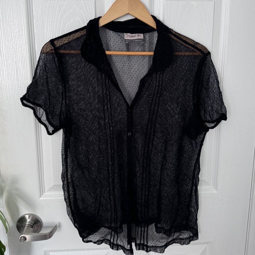 Vintage polka dot mesh shirt